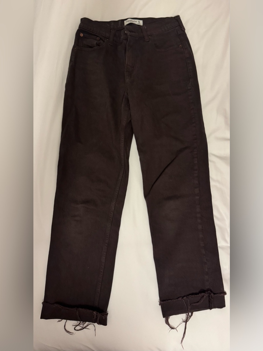 Abercrombie & Fitch The '90s Straight Mid Rise Jeans - Dark Brown
